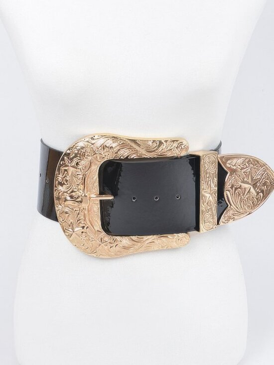 Oversized Multi Metal Waist Enamel Belt